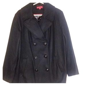 NWOT MERONA Black Wool Peacoat